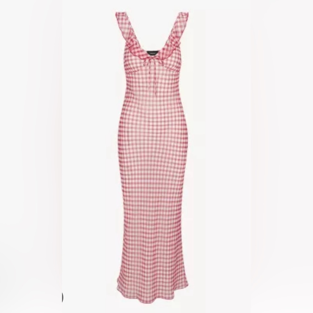 Realisation Par Pink Gingham Midi Dress